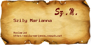 Szily Marianna névjegykártya