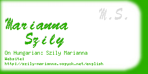 marianna szily business card